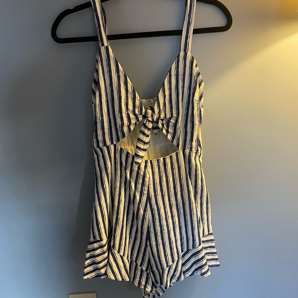 Lush Striped Cutout Romper